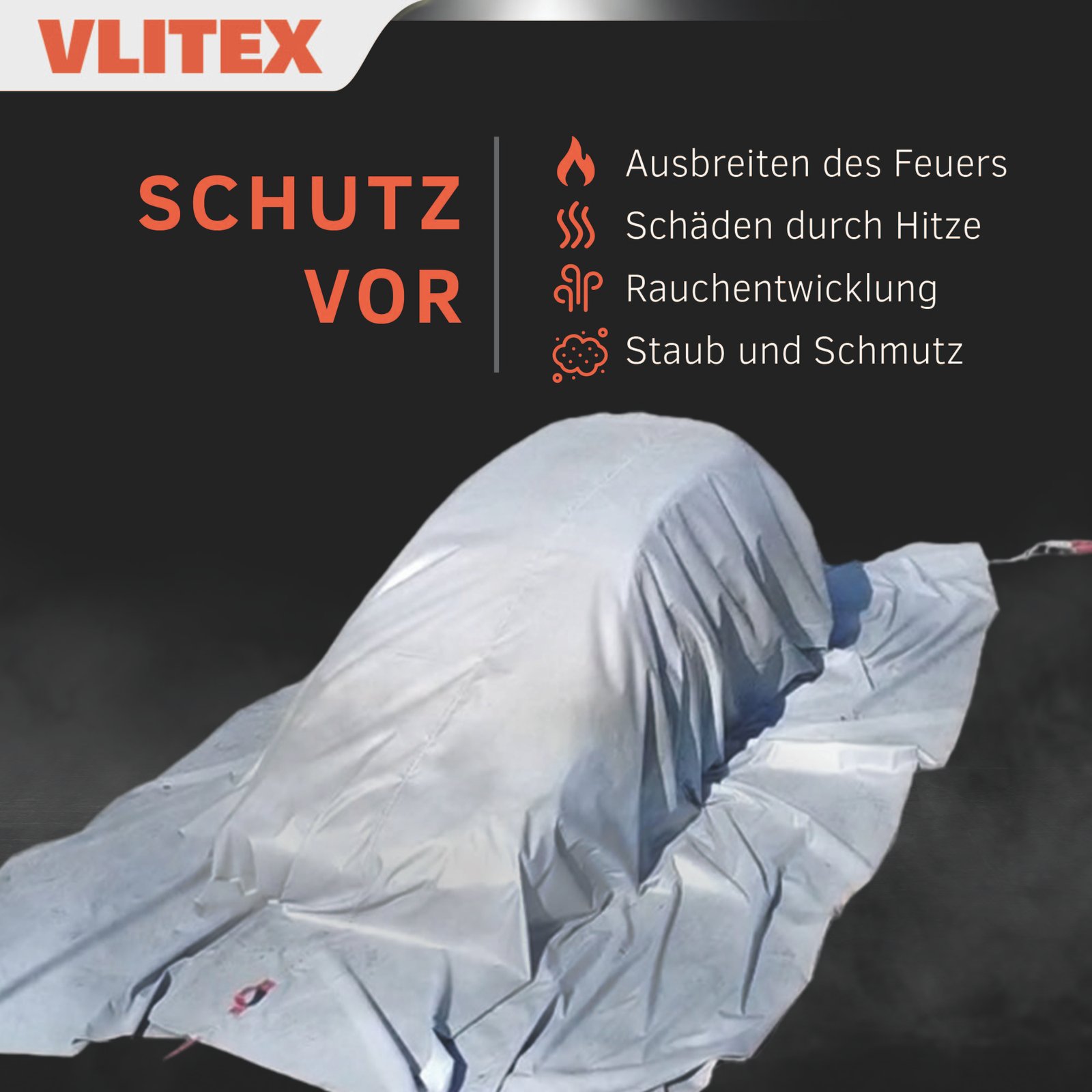 VLITEX Fire Blanket STANDARD 19.6' x 26' (6m x 8m) - Image 2